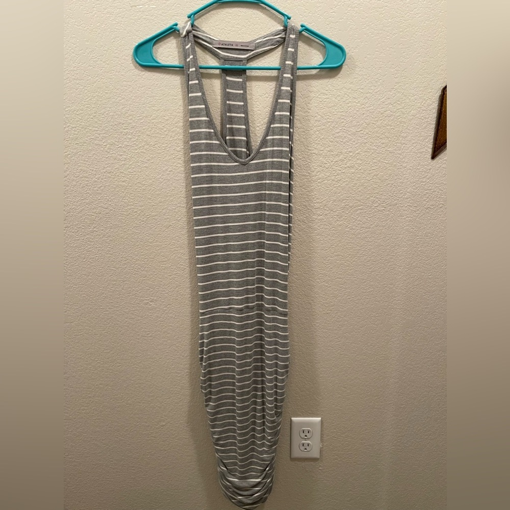 Athlete grey and white razer back knit dress.